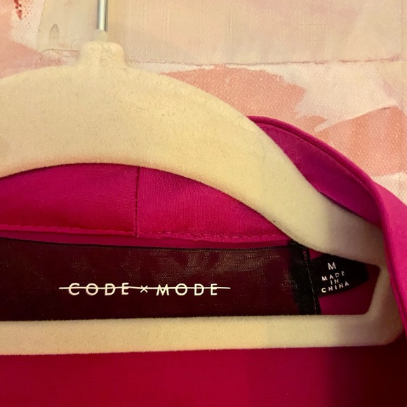 Code Mode Fuchsia Open Front Blazer - Picture 3 of 5